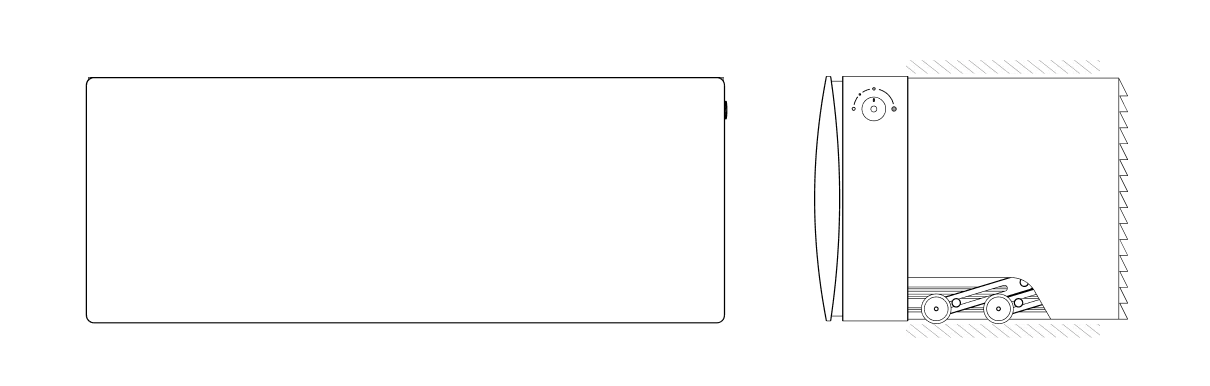 Airform Solo dimension drawing with measured front, side and top views