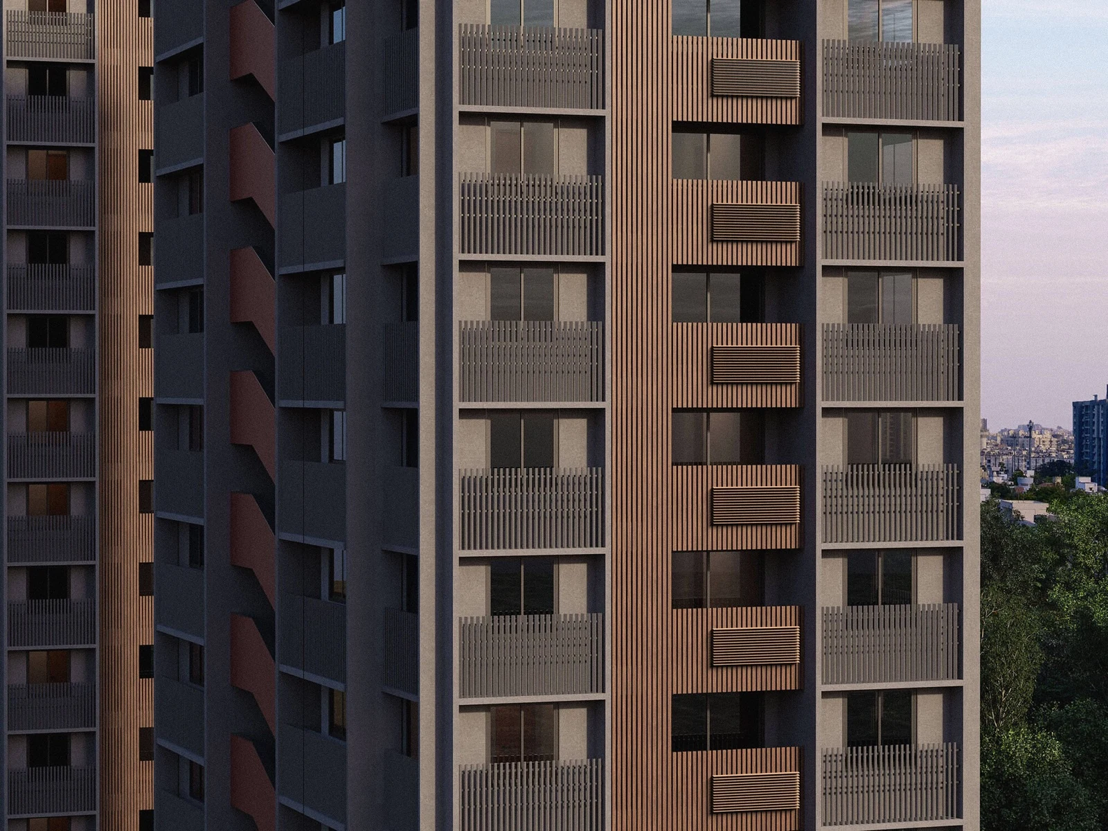 Airform Solo solar modules across an apartment tower facade